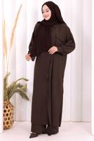 Hijab clothing BROWN LINEN PANTSUIT T 5108