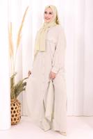 Hijab clothing BEIGE LINEN PANTSUIT T 5108