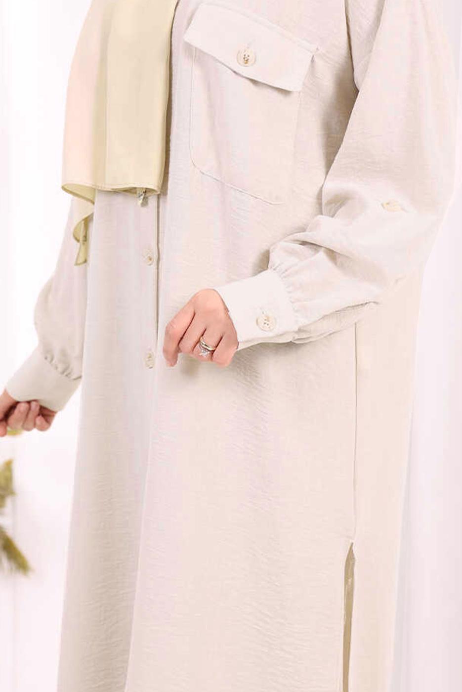 Hijab clothing BEIGE LINEN PANTSUIT T 5108