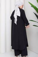 Hijab clothing BLACK COTTON SHIRT COLLAR PANTSUIT T 5601