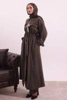 Tesettür giyim KAHVE FULAR DETAYLI MODAL TAKIM T 5817