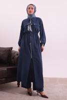 Tesettür giyim LACİVERT FULAR DETAYLI MODAL TAKIM T 5817