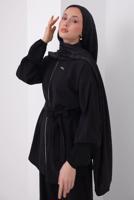 Tesettür giyim SİYAH KUŞAKLI MODAL TAKIM T 6917