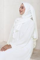 Vêtements hijab ÉCRU ENSEMBLE PANTALON AVEC CHÂLE T 7393-1