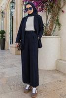 Tesettür giyim LACİVERT KRUVAZE YAKA PANTOLONLU TAKIM T 7726