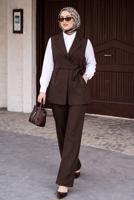 Vêtements hijab BRUN ENSEMBLE PANTALON NOUÉ T 7999