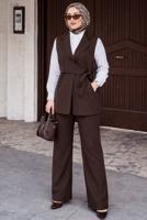 Vêtements hijab BRUN ENSEMBLE PANTALON NOUÉ T 7999