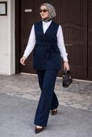 Vêtements hijab BLEU MARINE ENSEMBLE PANTALON NOUÉ T 7999