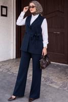 Vêtements hijab BLEU MARINE ENSEMBLE PANTALON NOUÉ T 7999