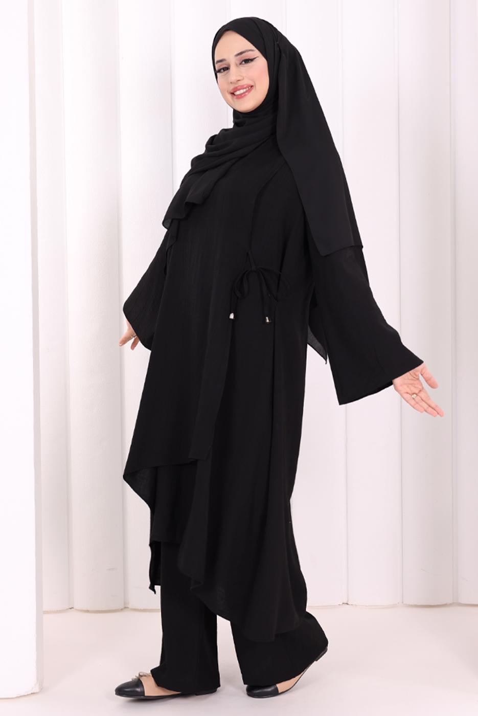 Hijab clothing BLACK TIED PANTSUIT T 8008