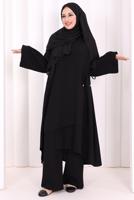 Hijab clothing BLACK TIED PANTSUIT T 8008