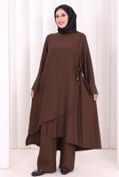 Hijab clothing BROWN TIED PANTSUIT T 8008