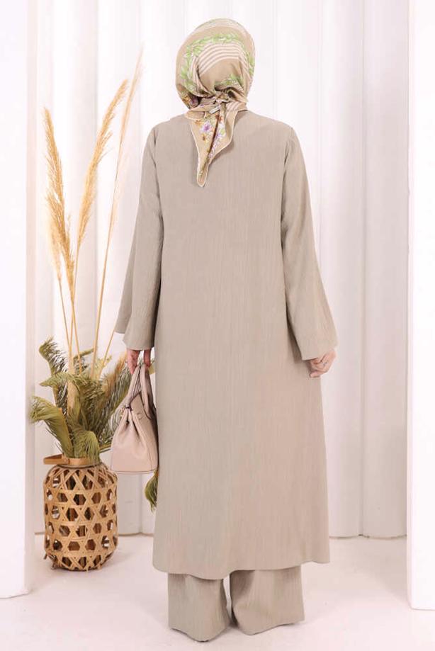 Hijab clothing MINK TIED PANTSUIT T 8008 - TRENDTESETTÜR