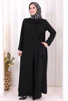 Hijab clothing BLACK ASYMMETRIC CUT PANTSUIT T 8698