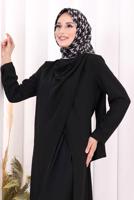 Hijab clothing BLACK ASYMMETRIC CUT PANTSUIT T 8698