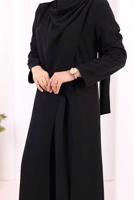 Hijab clothing BLACK ASYMMETRIC CUT PANTSUIT T 8698