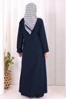 Hijab clothing NAVY BLUE ASYMMETRIC CUT PANTSUIT T 8698