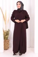 Hijab clothing PLUM ASYMMETRIC CUT PANTSUIT T 8698
