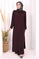 Hijab clothing PLUM ASYMMETRIC CUT PANTSUIT T 8698