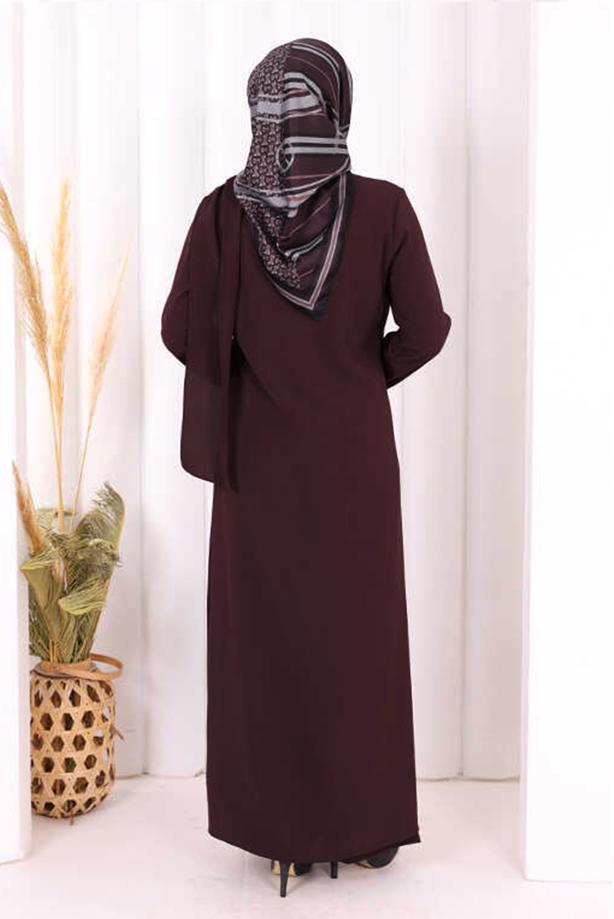 Hijab clothing PLUM ASYMMETRIC CUT PANTSUIT T 8698 - TRENDTESETTÜR