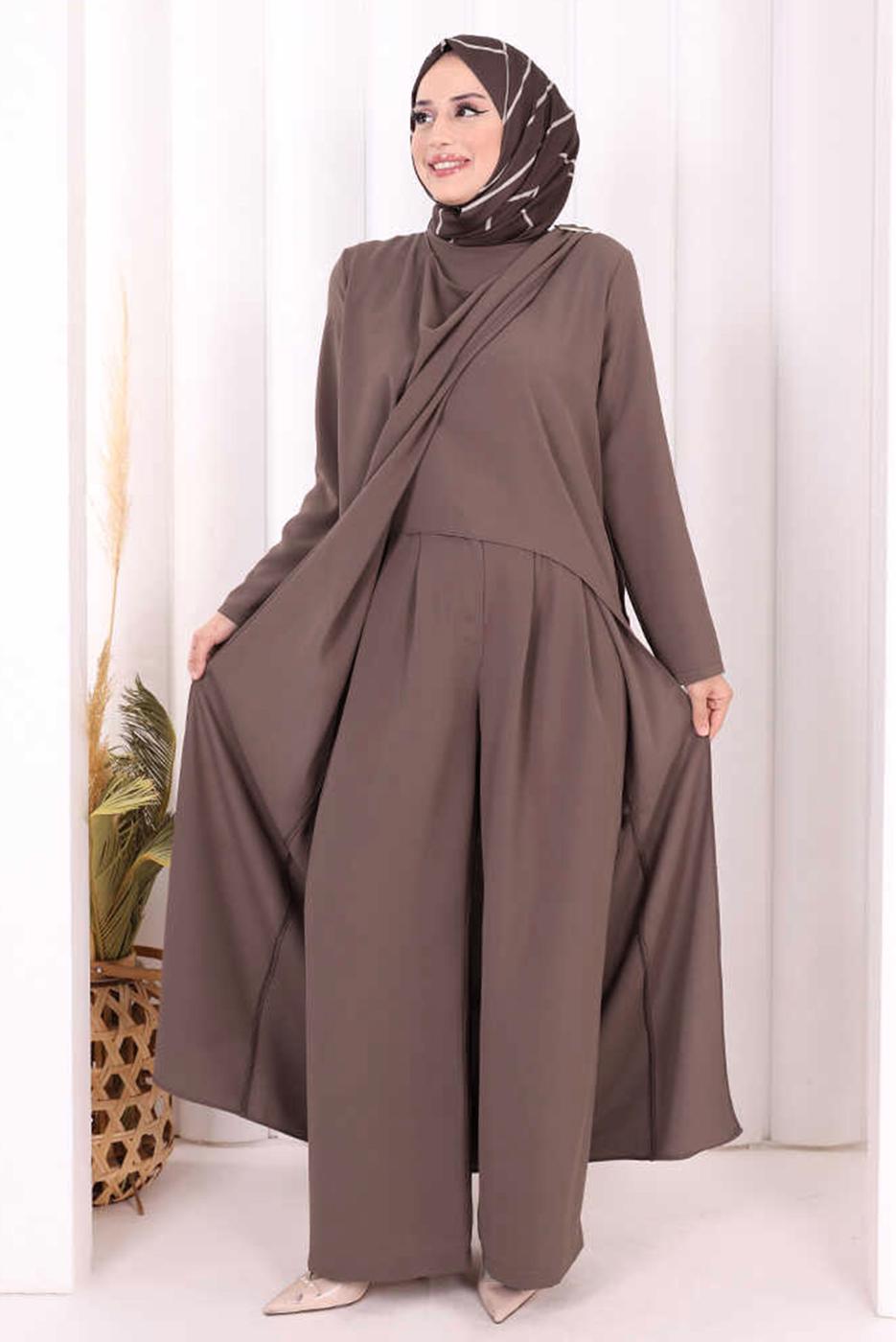 Hijab clothing MINK ASYMMETRIC CUT PANTSUIT T 8698