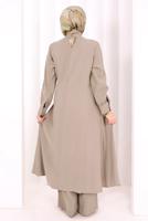 Hijab clothing BEIGE CUPRA TIED PANTSUIT T 9108