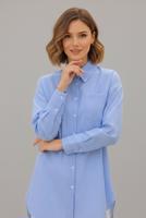Hijab clothing BLUE STRIPED SHIRT COLLAR TUNIC T 02021