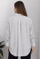Hijab clothing WHITE STRIPED SHIRT COLLAR TUNIC T 52021