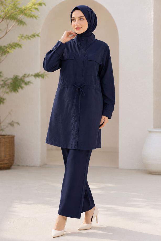 Hijab clothing  SMOCKED WAIST JACKET TUNIC T 6432 - TRENDTESETTÜR