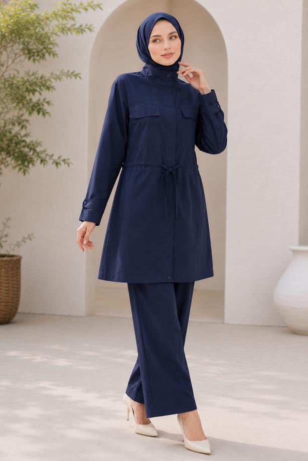 Hijab clothing  SMOCKED WAIST JACKET TUNIC T 6432 - TRENDTESETTÜR