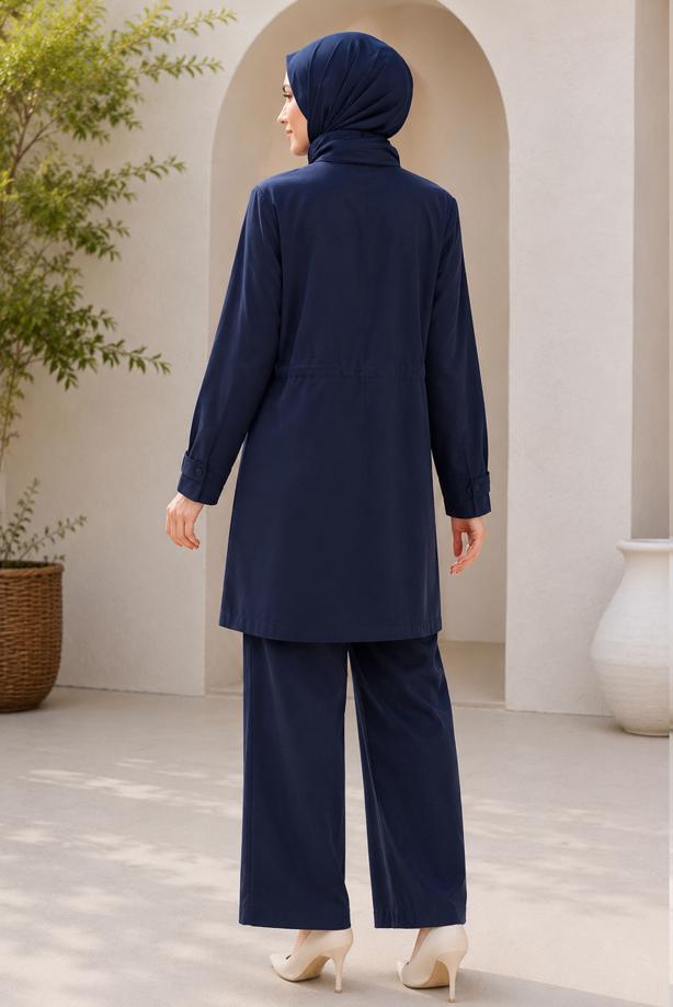 Hijab clothing  SMOCKED WAIST JACKET TUNIC T 6432 - TRENDTESETTÜR