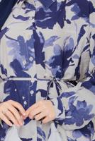 Tesettür giyim LACİVERT KUŞAKLI PAMUKLU TUNİK T 6620