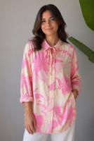 Tesettür giyim PEMBE KUŞAKLI PAMUKLU TUNİK T 6620