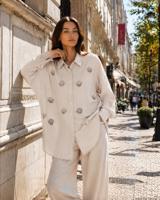 Tesettür giyim BEJ BONCUK İŞLEMELİ TUNİK T 9520