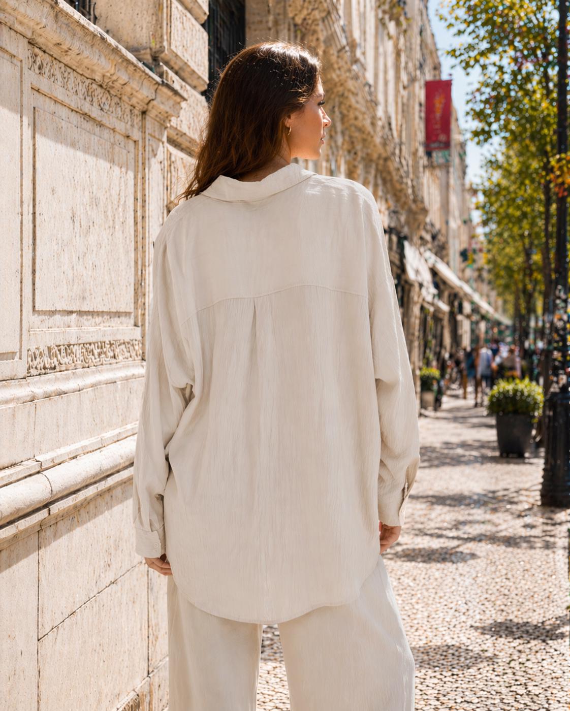 Tesettür giyim BEJ BONCUK İŞLEMELİ TUNİK T 9520