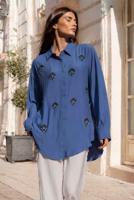 Tesettür giyim LACİVERT BONCUK İŞLEMELİ TUNİK T 9520