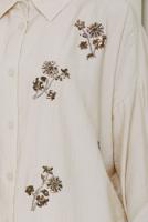 Vêtements hijab BEIGE TUNIQUE EN COTON BRODÉE DE PERLES T 9620