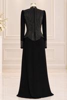 Vêtements hijab NOIR ROBE DE SOIRÉE DÉTAIL GEMME T 2641