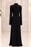 Vêtements hijab NOIR ROBE DE SOIRÉE DÉTAIL GEMME T 4731