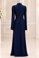 Vêtements hijab BLEU MARINE ROBE DE SOIRÉE DÉTAIL GEMME T 4731