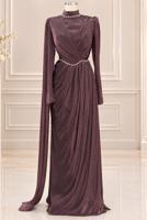 Vêtements hijab ROSE ROBE DE SOIRÉE DRAPÉE T 4863