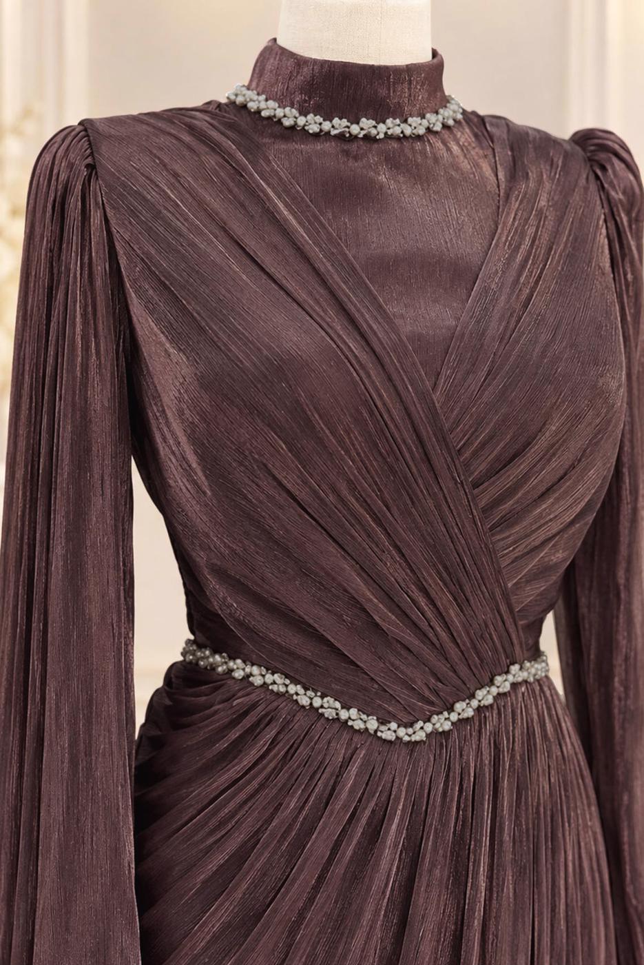 Vêtements hijab ROSE ROBE DE SOIRÉE DRAPÉE T 4863