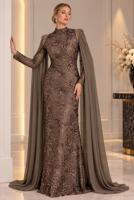 Vêtements hijab VISON ROBE DE SOIRÉE DÉTAIL CAPE T 9763