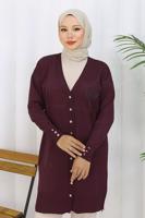 Tesettür giyim MÜRDÜM V YAKA TRİKO HIRKA T 0623-1
