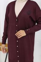 Tesettür giyim MÜRDÜM V YAKA TRİKO HIRKA T 0623-1