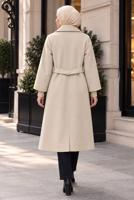 Hijab clothing BEIGE BELTED COAT T 0136