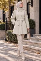 Hijab clothing BEIGE BELTED CACHE COAT T 8236