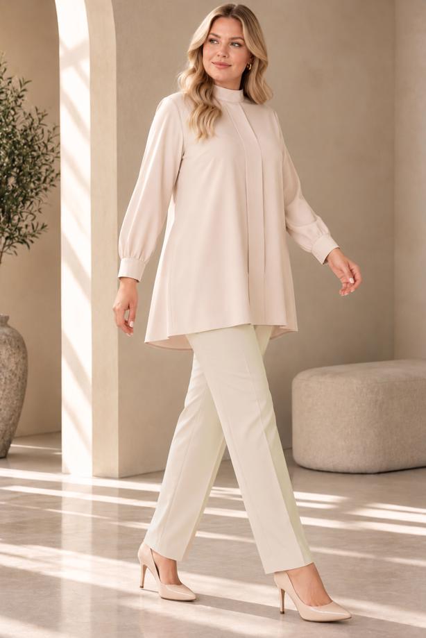Hijab clothing CREAM STRAIGHT CUT PANTS T 2001 - TRENDTESETTÜR