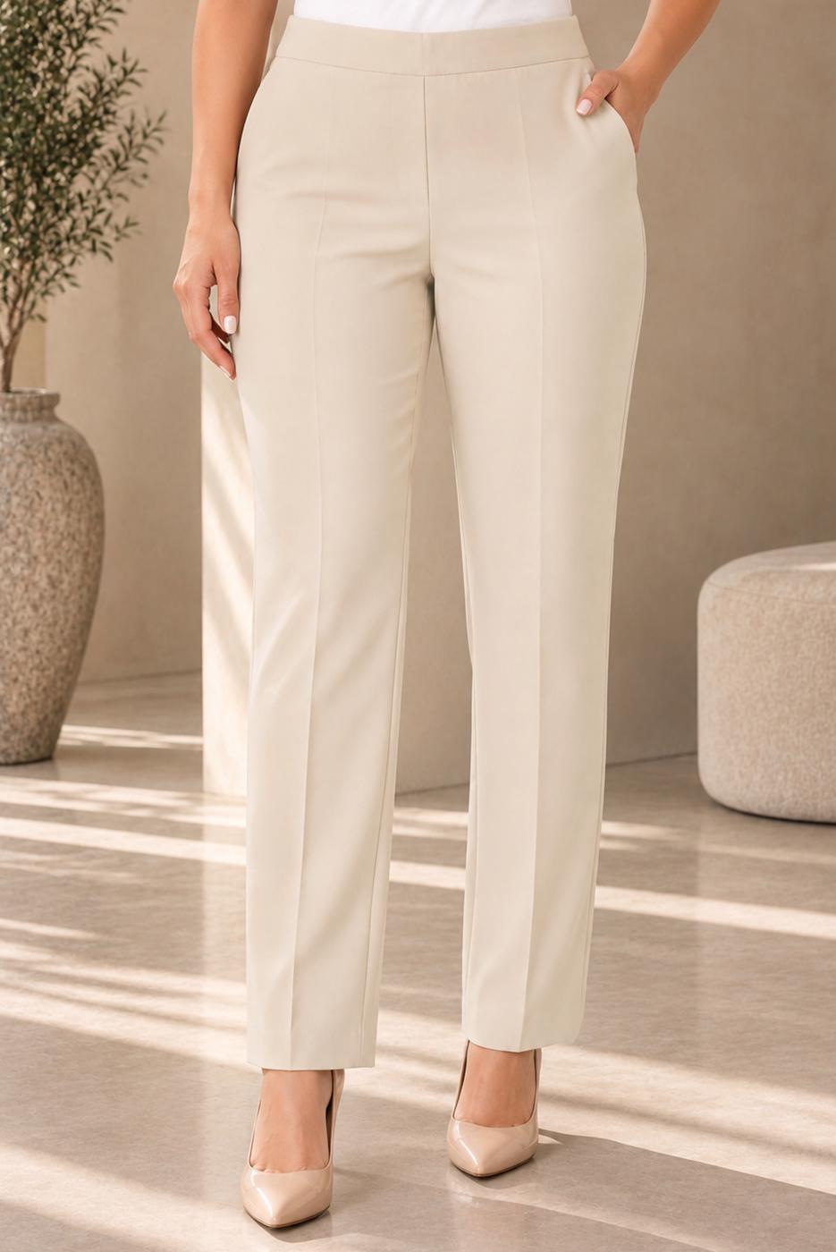 Hijab clothing CREAM STRAIGHT CUT PANTS T 2001