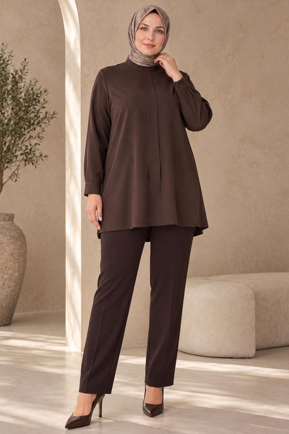 Hijab clothing BROWN STRAIGHT CUT PANTS T 2001